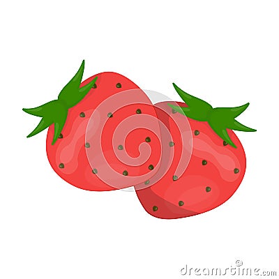 Strawberry, sweet and sour fruit.Fruit single icon in cartoon style vector symbol stock illustration web. Vector Illustration