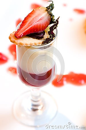 Strawberry and Vanilla Desert Stock Photo