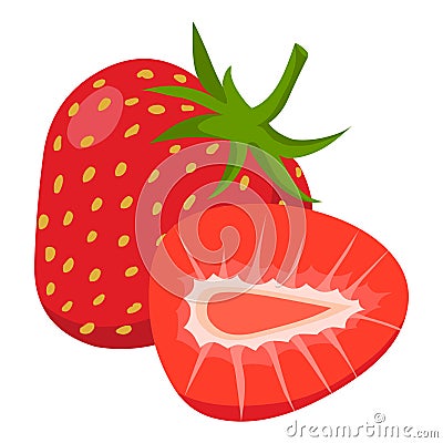 Strawberry vector.Fresh strawberry illustration Vector Illustration