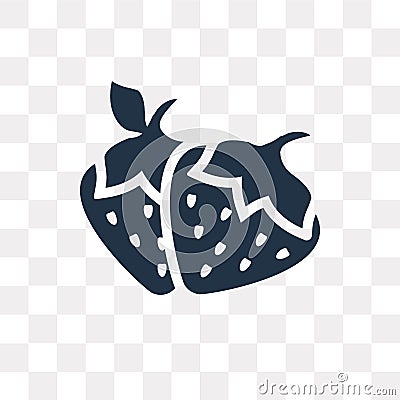 Strawberry vector icon isolated on transparent background, Straw Vector Illustration