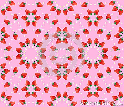 Strawberry vector pattern Vector Illustration