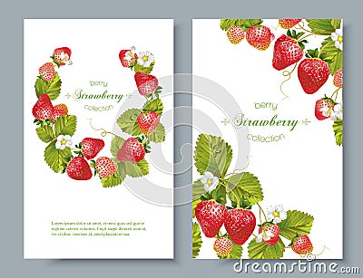 Strawberry vertical banners Vector Illustration