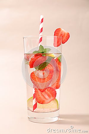 Strawberry water detox Stock Photo