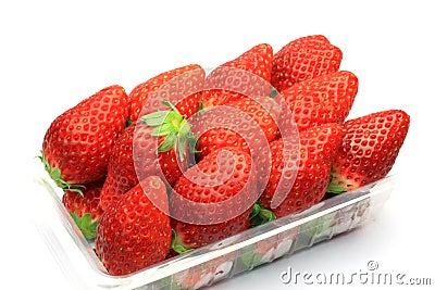 The strawberry which was packed in a pack Stock Photo