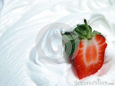 Strawberry on whip Stock Photo