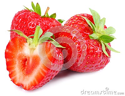 Strawberry on white background. Clipping Path Stock Photo