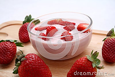 Strawberry yogurt Stock Photo