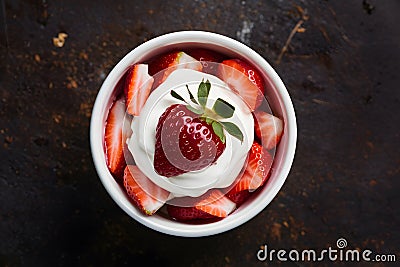 Strawberry yogurt parfait, creamy goodness in a vibrant presentation Stock Photo