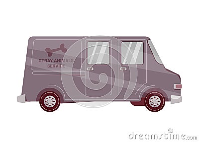 Stray Animal Service Van Vector Illustration