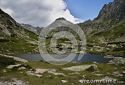 Strbsky peak and Capie lake, High Tatras, Mlynicka valley, Slovakia: Strbsky peak is the peak situated at the end of mlynicka Stock Photo