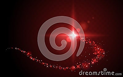 Streak of red light Vector Illustration