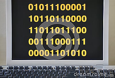 Stream of binary digits Stock Photo