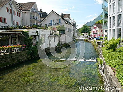 A stream in Brunnen Stock Photo