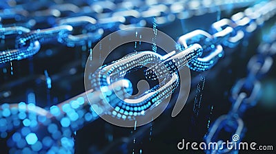 A stream of encrypted binary code flowing Cartoon Illustration
