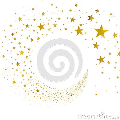 Stream Gold Stars Vector Illustration