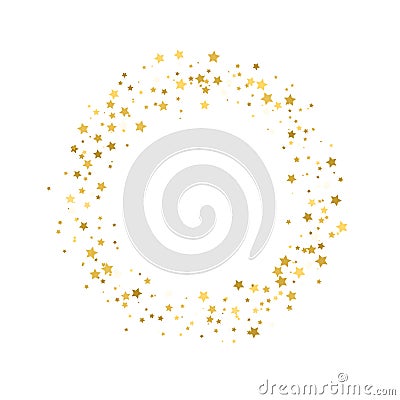 Stream gold stars on a white background. Vector Vector Illustration