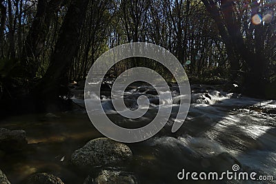 Stream mountains landscape view spring Stock Photo