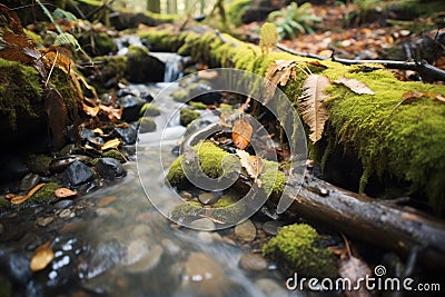 stream with smoothed stones in a temperate rainforest Stock Photo