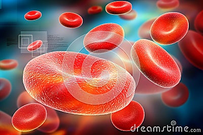 Streaming blood cells Cartoon Illustration