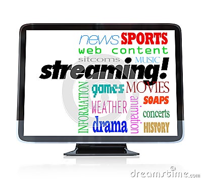 Streaming Content on HDTV Television Watch Programs Stock Photo