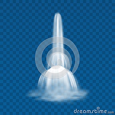 Streaming waterfall rapids, waterscape fountain Vector Illustration