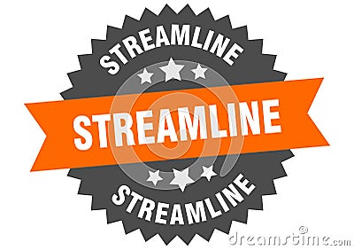 streamline sign. streamline circular band label. streamline sticker Vector Illustration