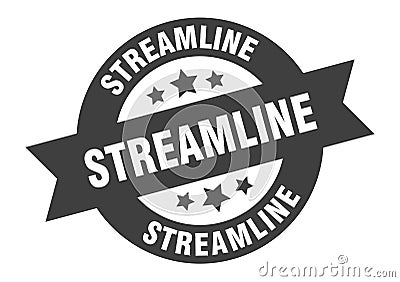 streamline sign. streamline round ribbon sticker. streamline Vector Illustration
