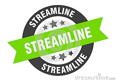 streamline sign. streamline round ribbon sticker. streamline Vector Illustration