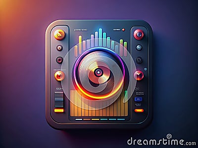 Streamline Your Audio Experience A Modern Music Player UI Design Featuring Clean Buttons and an Intuitive Song Progress Stock Photo