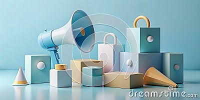 Streamlined 3D Branding Assets Modern Web Design Elements for Location Email and Pricing Emphasizing Value and Visual Stock Photo