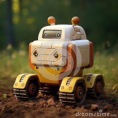Streamlined Design Toy Robot For Agricultural Exploration Stock Photo