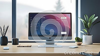Streamlined User Interface Design, Modern Login Screen with Intuitive Navigation and Clean Aesthetics for Enhanced Stock Photo