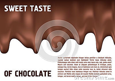 Streams of melted chocolate Stock Photo