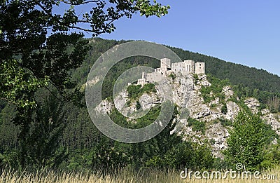 Strecno ruin castle Stock Photo