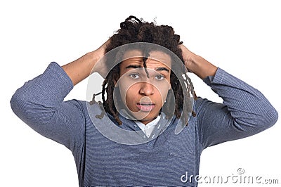 Streesed teen boy Stock Photo