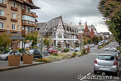 Street and architecture of Gramado city - Gramado, Rio Grande do Sul, Brazil Stock Photo