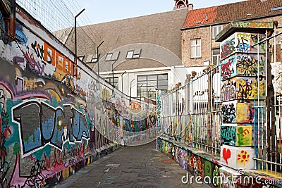 Street art in Ghent Gand , graffiti (Belgium Fla Editorial Stock Photo