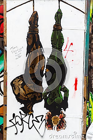 Street art in London, UK Editorial Stock Photo
