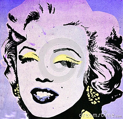 Street art Montreal Marilyn Monroe . Editorial Stock Photo