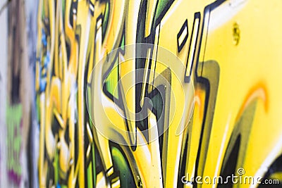 Street art, segment of an urban grafitti on wall Stock Photo