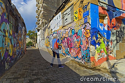 Street art in Tel Aviv Florentine quarter Israel Stock Photo