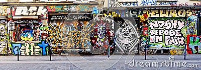 Street art in the 20th arrondissement of Paris Editorial Stock Photo