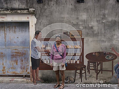 Street art on Wall in Songkhla Thailand Editorial Stock Photo