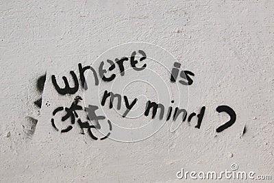 Street Art - Where is my mind? Editorial Stock Photo