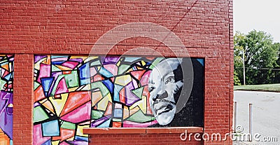 Martin Luther King Jr. Street Painting Editorial Stock Photo