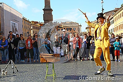 Street artist in Piazza Navona, Rome Editorial Stock Photo