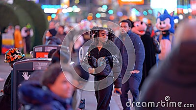 Street Artists busking at Times Square - NEW YORK CITY, USA - FEBRUARY 14, 2023 Editorial Stock Photo