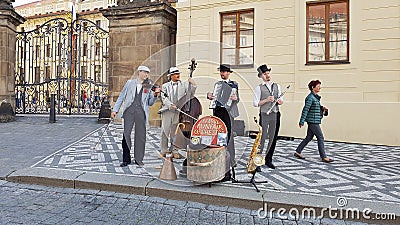 Street Artists in Prague Editorial Stock Photo