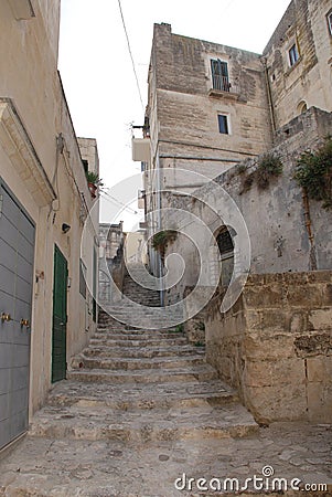 Street in Barisano Sassi Stock Photo