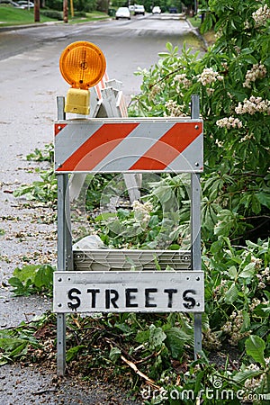 Street barricade Stock Photo